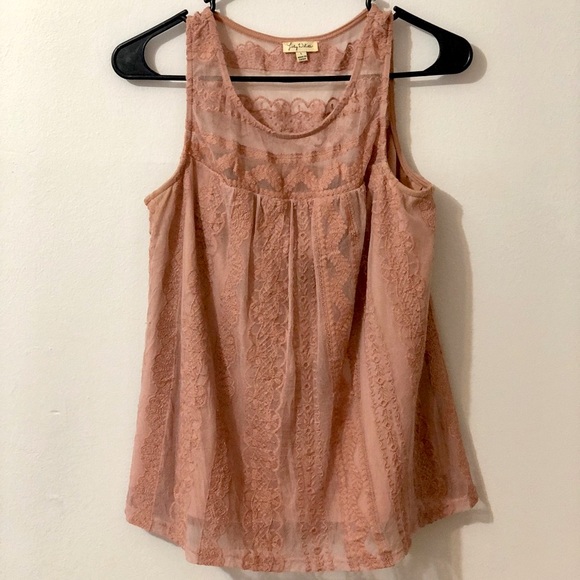 Lily White Tops - 🤍👚Lily White Mauve Pink Lace shirt.Size Medium👚🤍